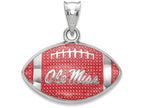 Logoart 925 Sterling Silver Univ. Of Mississippi  Enameled Football Pendant