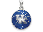 Logoart 925 Sterling Silver University Of Kentucky Domed Enameled Basketball Pendant