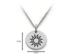 Stellar White 925 Sterling Silver Sun Disc Pendant Necklace - Chain Included