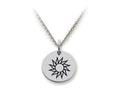 Stellar White 925 Sterling Silver Sun Disc Pendant Necklace - Chain Included