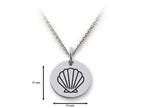 Stellar White 925 Sterling Silver Outline Shell Disc Pendant Necklace - Chain Included