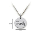 Stellar White 925 Sterling Silver Family Disc Pendant Necklace - Chain Included