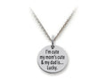 Stellar White 925 Sterling Silver I'm Cute Disc Pendant Necklace - Chain Included