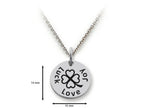 Stellar White 925 Sterling Silver Love, Joy, Luck Disc Pendant Necklace - Chain Included