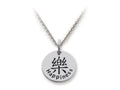 Stellar White 925 Sterling Silver Happiness Disc Pendant Necklace - Chain Included