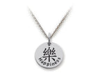 Stellar White 925 Sterling Silver Happiness Disc Pendant Necklace - Chain Included