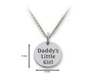 Stellar White 925 Sterling Silver Daddy's Little Girl Disc Pendant Necklace - Chain Included
