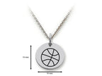 Stellar White 925 Sterling Silver Basketball Disc Pendant Necklace - Chain Included
