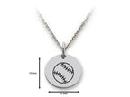 Stellar White 925 Sterling Silver Baseball Disc Pendant Necklace - Chain Included