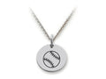 Stellar White 925 Sterling Silver Baseball Disc Pendant Necklace - Chain Included