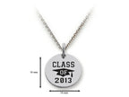 Stellar White 925 Sterling Silver Class Of 2013 Disc Pendant Necklace - Chain Included