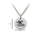 Stellar White 925 Sterling Silver Swimming Disc Pendant Necklace - Chain Included