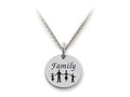 Stellar White 925 Sterling Silver Family Disc Pendant Necklace - Chain Included
