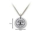 Stellar White 925 Sterling Silver Tree Of Life Disc Pendant Necklace - Chain Included