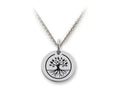 Stellar White 925 Sterling Silver Tree Of Life Disc Pendant Necklace - Chain Included