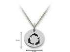 Stellar White 925 Sterling Silver Dolphins Disc Pendant Necklace - Chain Included