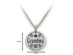 Stellar White 925 Sterling Silver Grandma Disc Pendant Necklace - Chain Included