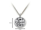 Stellar White 925 Sterling Silver Aunt Disc Pendant Necklace - Chain Included