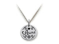 Stellar White 925 Sterling Silver Aunt Disc Pendant Necklace - Chain Included
