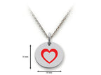 Stellar White 925 Sterling Silver Open Heart Disc Pendant Necklace - Chain Included