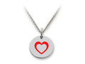 Stellar White 925 Sterling Silver Open Heart Disc Pendant Necklace - Chain Included
