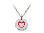 Stellar White 925 Sterling Silver Open Heart Disc Pendant Necklace - Chain Included