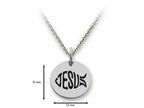 Stellar White 925 Sterling Silver Jesus Fish Disc Pendant Necklace - Chain Included