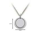 Stellar White 925 Sterling Silver Plain, Engravable Disc Pendant Necklace - Chain Included