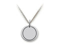 Stellar White 925 Sterling Silver Plain, Engravable Disc Pendant Necklace - Chain Included