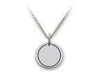 Stellar White 925 Sterling Silver Plain, Engravable Disc Pendant Necklace - Chain Included