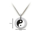 Stellar White 925 Sterling Silver Yin-yang Disc Pendant Necklace - Chain Included