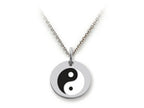 Stellar White 925 Sterling Silver Yin-yang Disc Pendant Necklace - Chain Included
