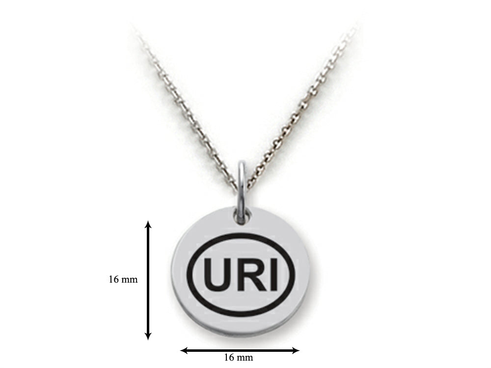 Stellar White 925 Sterling Silver URI Disc Pendant Necklace - Chain Included