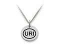 Stellar White 925 Sterling Silver URI Disc Pendant Necklace - Chain Included