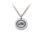 Stellar White 925 Sterling Silver URI Disc Pendant Necklace - Chain Included