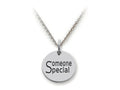 Stellar White 925 Sterling Silver Someone Special Disc Pendant Necklace - Chain Included