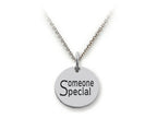Stellar White 925 Sterling Silver Someone Special Disc Pendant Necklace - Chain Included