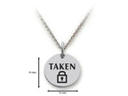 Stellar White 925 Sterling Silver Taken Disc Pendant Necklace - Chain Included