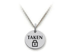 Stellar White 925 Sterling Silver Taken Disc Pendant Necklace - Chain Included