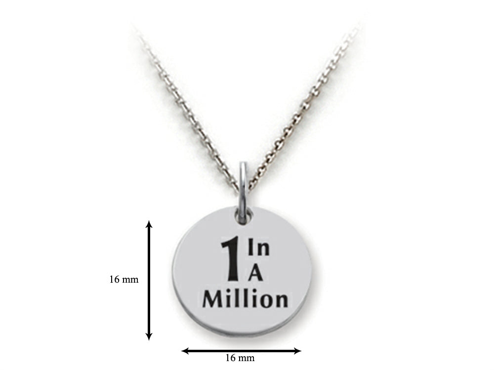 Stellar White 925 Sterling Silver 1 In A Million Disc Pendant Necklace - Chain Included