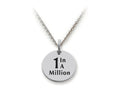 Stellar White 925 Sterling Silver 1 In A Million Disc Pendant Necklace - Chain Included