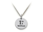 Stellar White 925 Sterling Silver 1 In A Million Disc Pendant Necklace - Chain Included