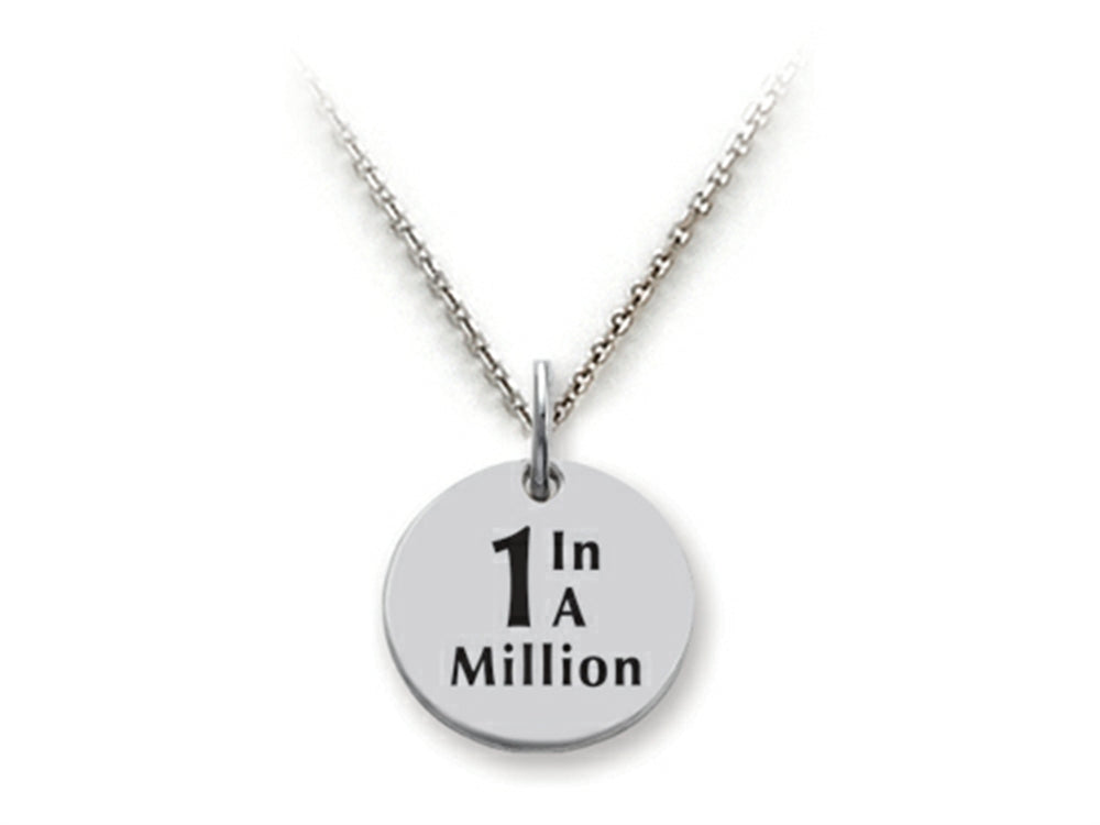 Stellar White 925 Sterling Silver 1 In A Million Disc Pendant Necklace - Chain Included