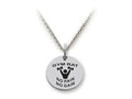 Stellar White 925 Sterling Silver Gym Rat Disc Pendant Necklace - Chain Included
