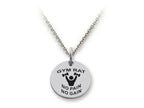 Stellar White 925 Sterling Silver Gym Rat Disc Pendant Necklace - Chain Included