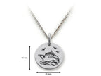 Stellar White 925 Sterling Silver Cruise Ship Disc Pendant Necklace - Chain Included
