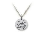 Stellar White 925 Sterling Silver Cruise Ship Disc Pendant Necklace - Chain Included