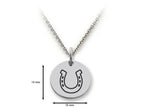 Stellar White 925 Sterling Silver Horseshoe Disc Pendant Necklace - Chain Included