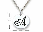 Stellar White 925 Sterling Silver Initial A Personalized Alphabet Disc Pendant Necklace Chain Included