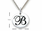 Stellar White 925 Sterling Silver Initial B Personalized Alphabet Disc Pendant Necklace Chain Included